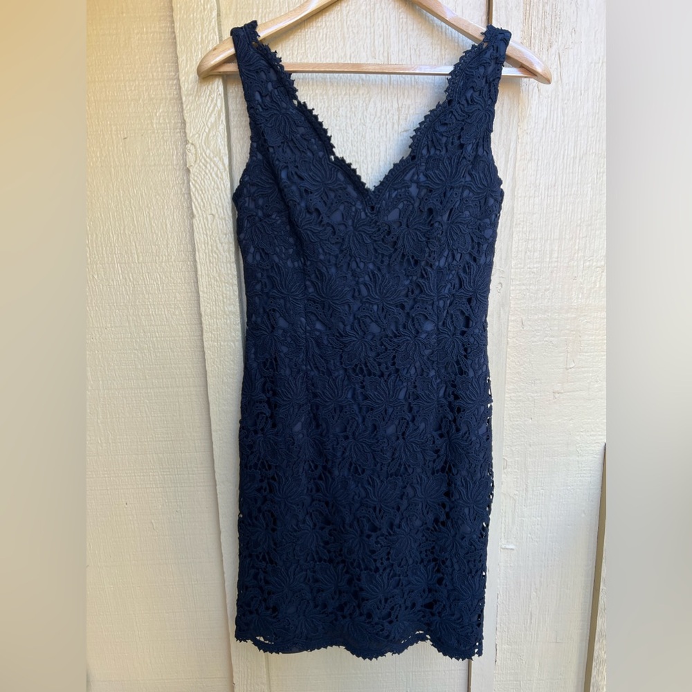 Ann Taylor Black Lace Midi Dress